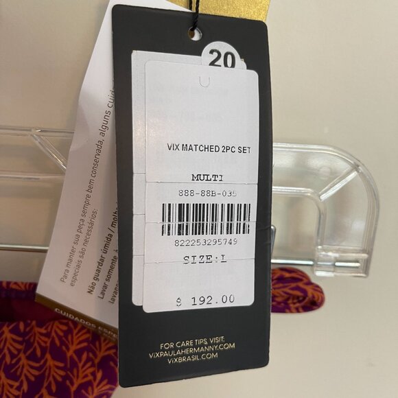 Vix Paula Hermanny Swimwear Gracie Bikini Luri Plum  L NWT - Picture 8 of 8